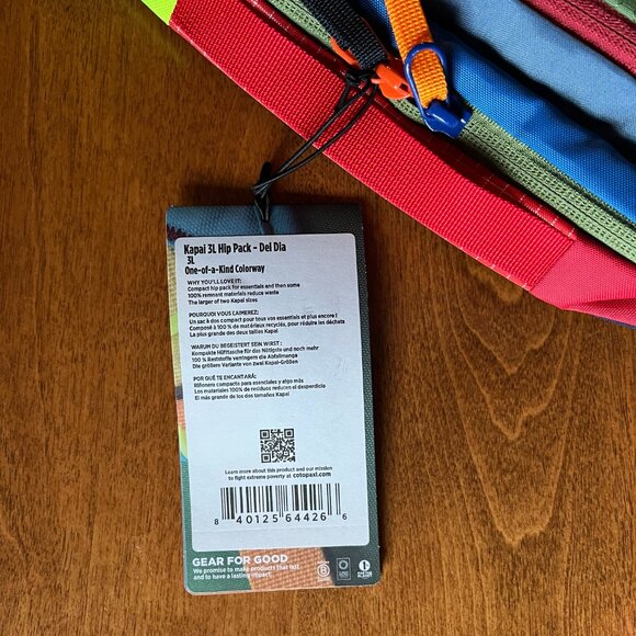 Cotopaxi Kapai 3L Hip Pack green blue red NWT - Picture 5 of 11